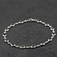 Pre-Owned 14ct White Gold 4.50ct Emerald & 0.50ct Brilliant Cut Diamond 7.25 Inch Bracelet 43071023