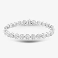Pre-Owned 14ct White Gold 5.00ct Brilliant Cut Diamond Cluster Bracelet 4307124