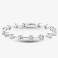 Pre-Owned 14ct White Gold 2.40ct Diamond Cluster Bracelet 4307125