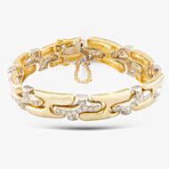 Pre-Owned 18ct Two Colour Gold 1.25ct Brilliant Cut Diamond 7 Inch Bracelet 4307134
