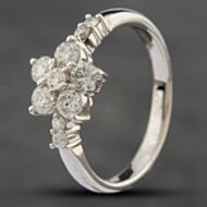 Pre-Owned Platinum 0.72ct Brilliant Cut Diamond Flower Cluster Ring 43091020