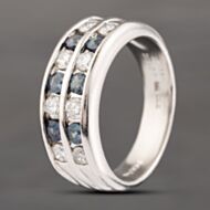 Pre-Owned Platinum 0.41ct Alexandrite & 0.57ct Brilliant Cut Diamond Two Row Ring 43091026