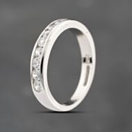 Pre-Owned 9ct White Gold Cubic Zirconia 9 Stone Half Eternity Ring 43091029