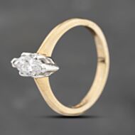 Pre-Owned 9ct Yellow Gold Cubic Zirconia Marquise Shaped Solitaire Ring 43111008