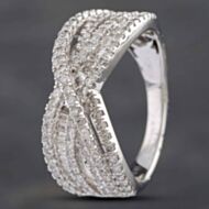 Pre-Owned 9ct White Gold 1.00ct Diamond Crossover Ring 43120122