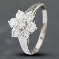 Pre-Owned Platinum 1.00ct Brilliant Cut Diamond Seven Stone Cluster Ring 43121011