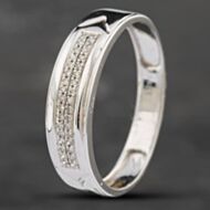Pre-Owned 14ct White Gold Diamond Two Row Dress Ring 43121015