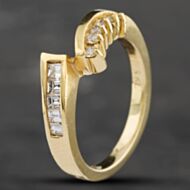 Pre-Owned 14ct Yellow Gold Diamond Cross Over Dress Ring 43121016