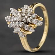 Pre-Owned 14ct Yellow Gold Brilliant Cut Diamond Spikey Cluster Ring 43121019
