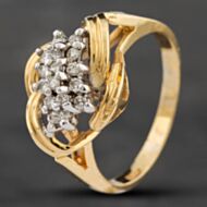 Pre-Owned 14ct Yellow Gold Brilliant Cut Diamond Cluster Ring 43121021