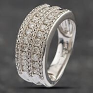 Pre-Owned 14ct White Gold 1.00ct Brilliant Cut Diamond Five Row Ring 43121041