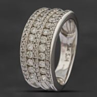 Pre-Owned 14ct White Gold 1.00ct Brilliant Cut Diamond Five Row Ring 43121048