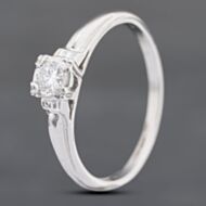 Pre-Owned 9ct White Gold 0.13ct Brilliant Cut Diamond Solitaire Ring 43121092
