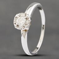 Pre-Owned 9ct White Gold 0.17ct Brilliant Cut Diamond Cluster Ring 43121099