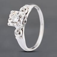 Pre-Owned 9ct White Gold 0.17ct Brilliant Cut Diamond Solitaire Ring 43121104