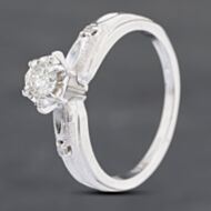 Pre-Owned 9ct White Gold 0.20ct Brilliant Cut Diamond Solitaire Ring 43121111