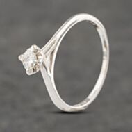 Pre-Owned 14ct White Gold 0.16ct Brilliant Cut Diamond Solitaire Ring 43121128