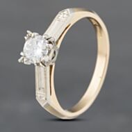 Pre-Owned 9ct Two Colour Gold 0.37ct Brilliant Cut Diamond Solitaire Ring 43121146