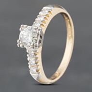 Pre-Owned Two Colour Gold 0.45ct Brilliant Cut Diamond Solitaire Ring 43121147