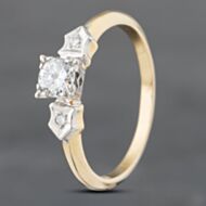 Pre-Owned Two Colour Gold 0.35ct Brilliant Cut Diamond Solitaire Ring 43121149