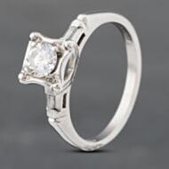 Pre-Owned 9ct White Gold 0.47ct Brilliant Cut Diamond Solitaire Ring 43121152
