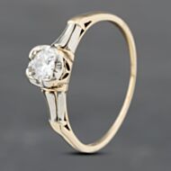 Pre-Owned 9ct Two Colour Gold 0.22ct Brilliant Cut Diamond Solitaire Ring 43121153