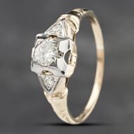 Pre-Owned 9ct Two Colour Gold 0.20ct Brilliant Cut Diamond Solitaire Ring 43121159