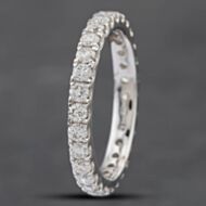 Pre-Owned 18ct White Gold 1.30ct Brilliant Cut Diamond Full Eternity Ring 43121169