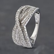 Pre-Owned 9ct White Gold 1.00ct Diamond Crossover Ring 43121199