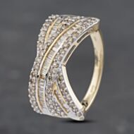 Pre-Owned 9ct White Gold 1.00ct Diamond Crossover Ring 43121204