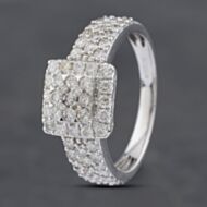 Pre-Owned 14ct White Gold 1.15ct Brilliant Cut Diamond Cluster Ring 43121214