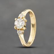 Pre-Owned 18ct Yellow Gold 0.52ct Brilliant Cut Diamond Three Stone Ring 43121225