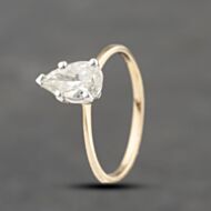 Pre-Owned 14ct Yellow Gold 0.70ct Pear Cut Diamond Solitaire Ring 43121227