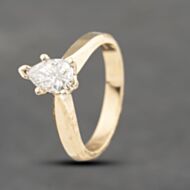 Pre-Owned 9ct Yellow Gold 0.72ct Pear Cut Diamond Solitaire Ring 43121228