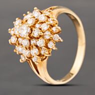 Pre-Owned 18ct Yellow Gold 1.01ct Brilliant Cut Diamond Multi Cluster Ring 43121240