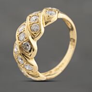 Pre-Owned 14ct Yellow Gold 1.04ct Brilliant Cut Diamond Multi Row Dress Ring 43121244
