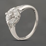 Pre-Owned Platinum 1.01ct Diamond Marquise Cut Cluster Ring 43121251