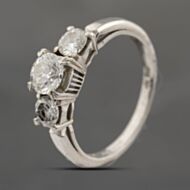 Pre-Owned Platinum 1.00ct Brilliant Cut Diamond Three Stone Ring 43121254