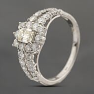 Pre-Owned Platinum 1.44ct Diamond Rectangular Cluster Ring 43121257