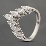 Pre-Owned Platinum 1.51ct Marquise Cut Diamond Half Wishbone Seven Stone Ring 43121258