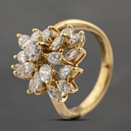 Pre-Owned 18ct Yellow Gold Diamond Fancy Cluster Ring 43121260