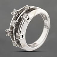 Pre-Owned 14ct White Gold 0.64ct Brilliant Cut Diamond Five Row Dress Ring 43121264