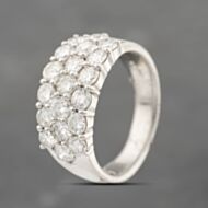 Pre-Owned Platinum 2.12ct Brilliant Cut Diamond Three Row Ring 43121268