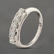 Pre-Owned Platinum 0.61ct Brilliant Cut Diamond Five Stone Ring 43121279