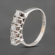 Pre-Owned 18ct White Gold Brilliant Cut Diamond Five Stone Ring 43121280