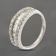 Pre-Owned Platinum 1.00ct Diamond Graduated Three Row Ring 43121281