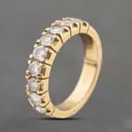 Pre-Owned 18ct Yellow Gold 0.92ct Brilliant Cut Diamond Nine Stone Band Ring 43121285
