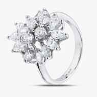 Pre-Owned Platinum 2.36ct Diamond Marquise Cluster Ring 43121298