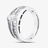 Pre-Owned Platinum 2.10ct Diamond Graduated Two Row Band Ring 43121301