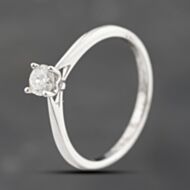 Pre-Owned 18ct White Gold 0.29ct Brilliant Cut Diamond Solitaire Ring 43121304